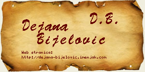 Dejana Bijelović vizit kartica